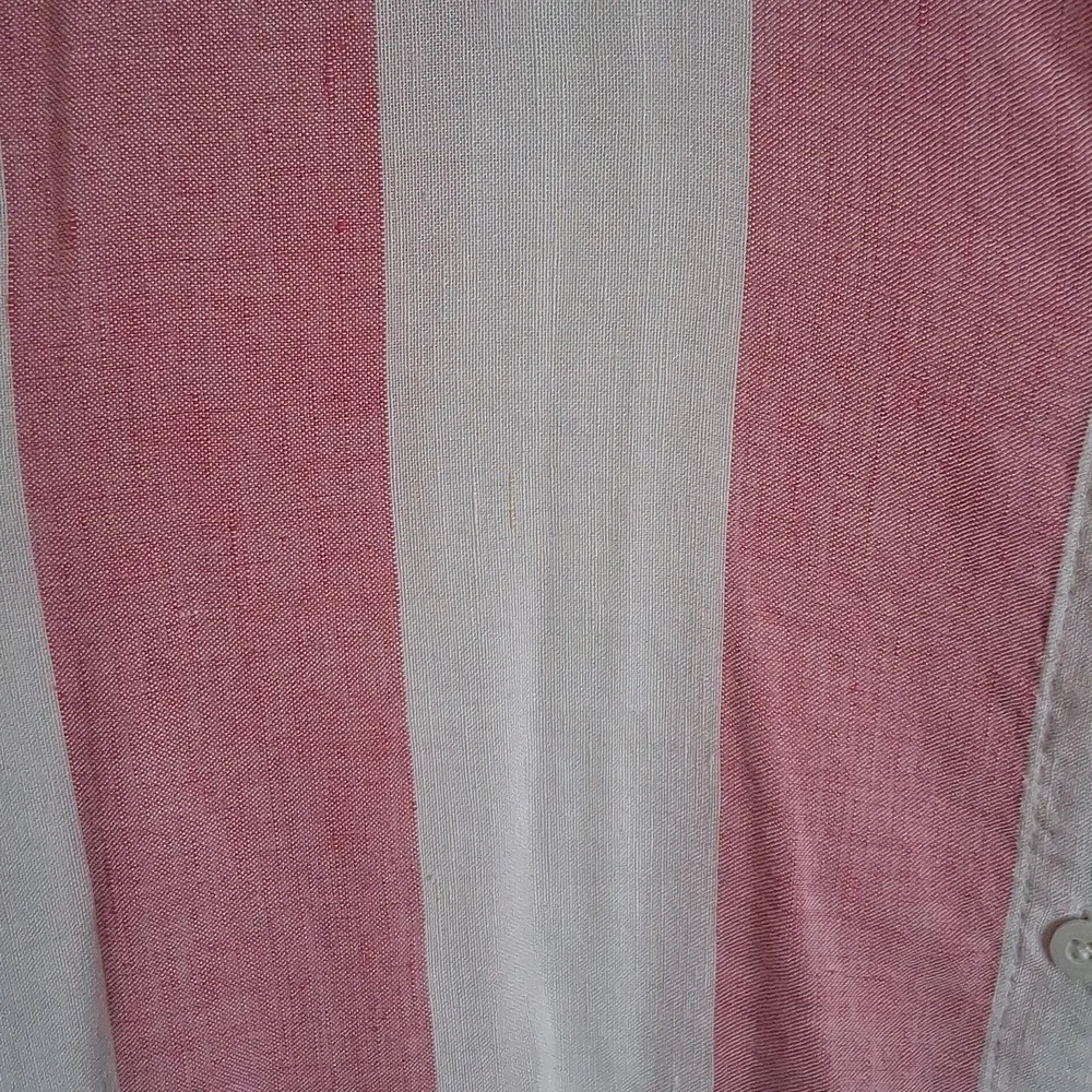 Tommy Bahama Pink White Stripe Linen Blend Preppy Boyfriend Shirt Dress Size XL - Picture 4 of 10